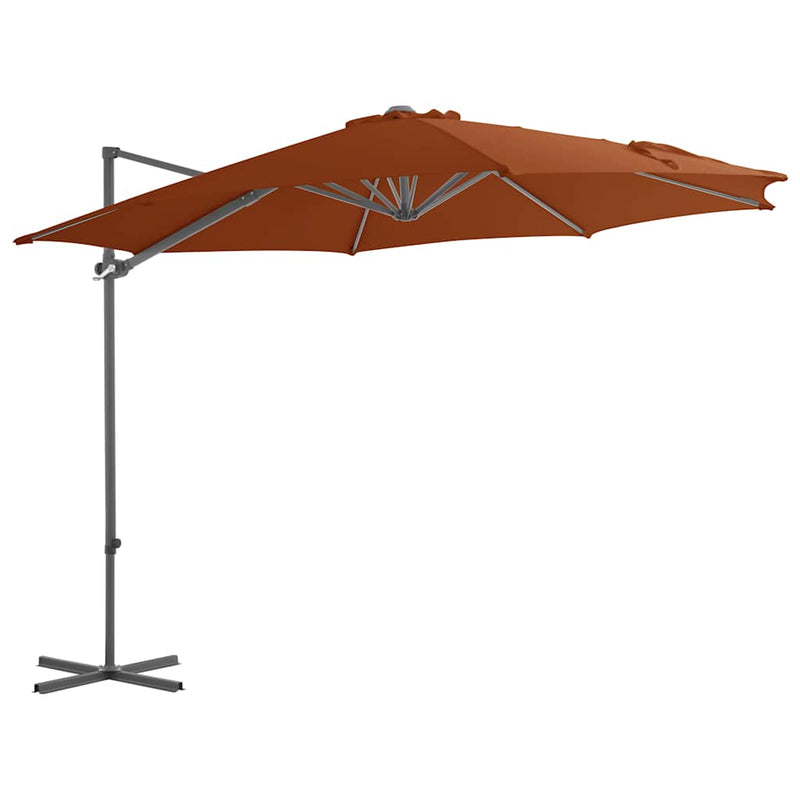 Afbeelding laden in galerijviewer, Vidaxl zweefparasol met stalen paal 300 cm terracottakleurig
