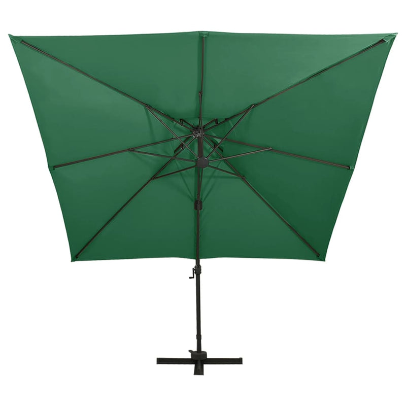 Afbeelding laden in galerijviewer, Vidaxl zweefparasol met dubbel dak 300x300 cm groen