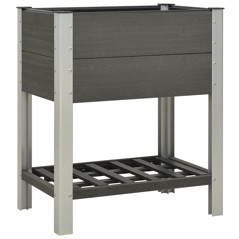 Afbeelding laden in galerijviewer, Vidaxl plantenbak verhoogd met schap 75x50x90 cm hkc grijs