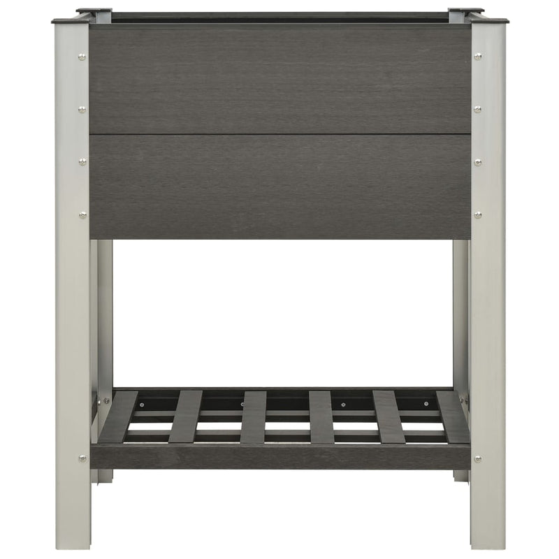 Afbeelding laden in galerijviewer, Vidaxl plantenbak verhoogd met schap 75x50x90 cm hkc grijs