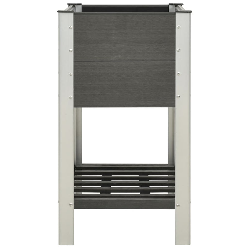 Afbeelding laden in galerijviewer, Vidaxl plantenbak verhoogd met schap 75x50x90 cm hkc grijs