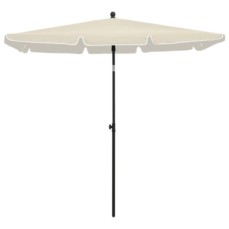 Afbeelding laden in galerijviewer, Vidaxl parasol met paal 210x140 cm zandkleurig