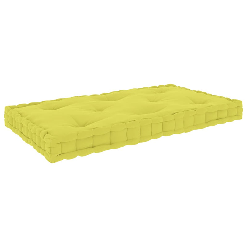 Afbeelding laden in galerijviewer, VidaXL Palletvloerkussen 73x40x7 cm katoen appeltjesgroen