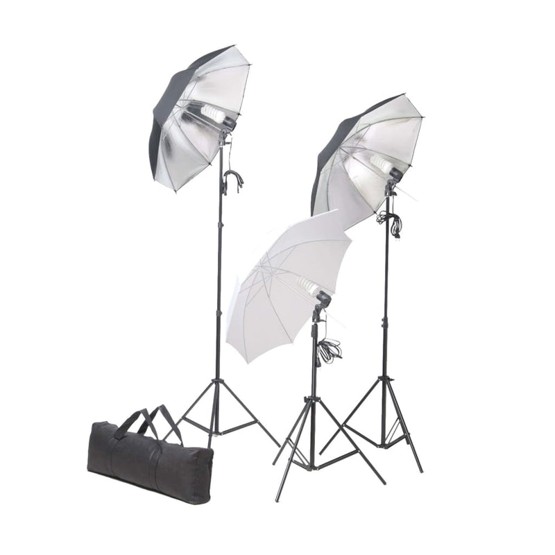 Afbeelding laden in galerijviewer, Vidaxl fotostudioset met lampen, paraplu's, achtergrond en reflector