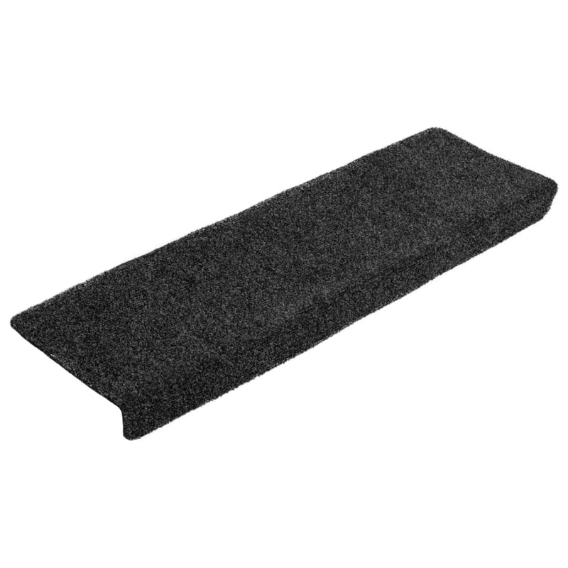 Afbeelding laden in galerijviewer, Vidaxl trapmatten zelfklevend 10 stuks 65x21x4 cm grijs rechthoekige rand