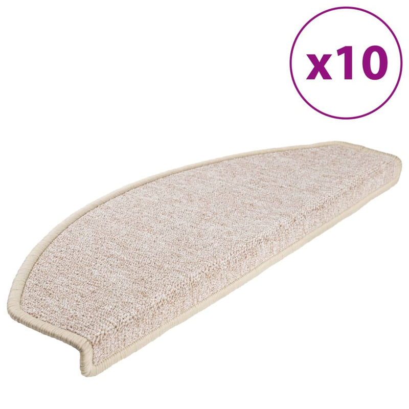 Afbeelding laden in galerijviewer, Vidaxl trapmatten 10 st 65x24x4 cm taupe halfrond groot