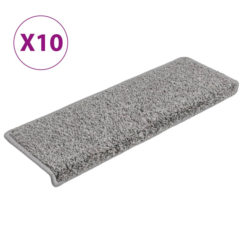 Afbeelding laden in galerijviewer, Vidaxl trapmatten 10 st 65x21x4 cm grijs rechthoekige rand