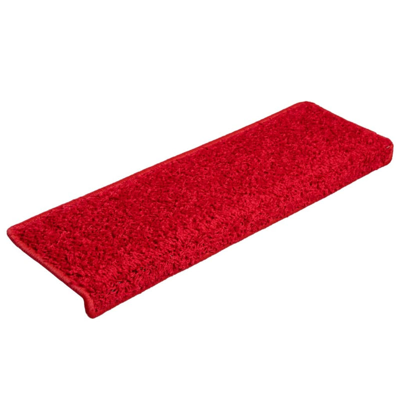 Afbeelding laden in galerijviewer, Vidaxl trapmatten 10 st 65x21x4 cm rood rechthoekige rand