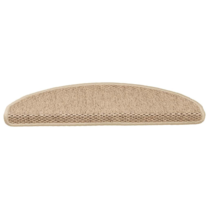 Afbeelding laden in galerijviewer, Vidaxl trapmatten zelfklevend 15 st sisal-look 65x21x4 cm zandkleurig