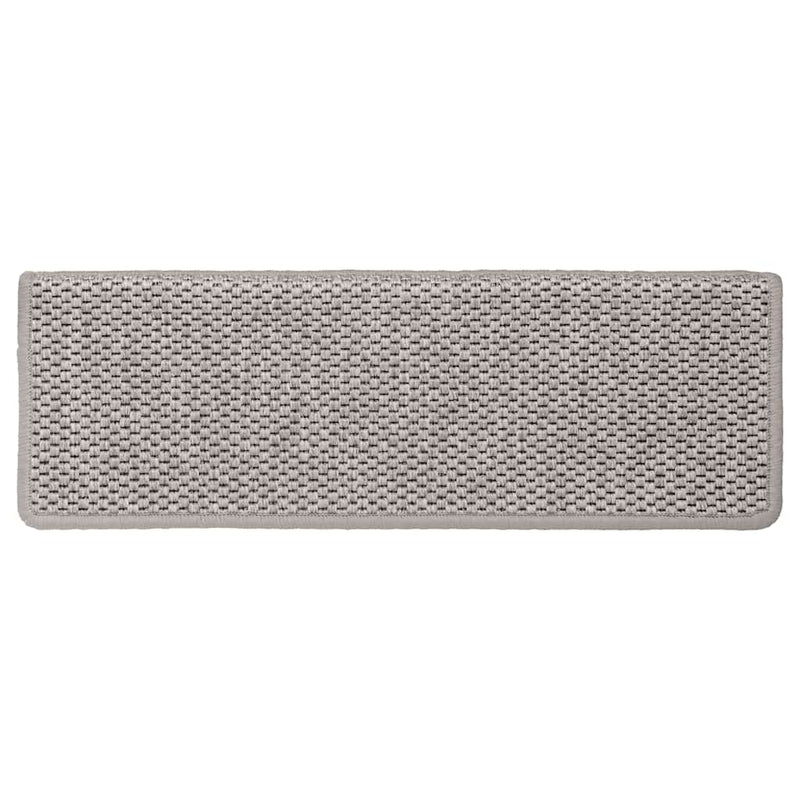 Afbeelding laden in galerijviewer, Vidaxl trapmatten zelfklevend 15 st sisal-look 65x21x4cm zilverkleurig
