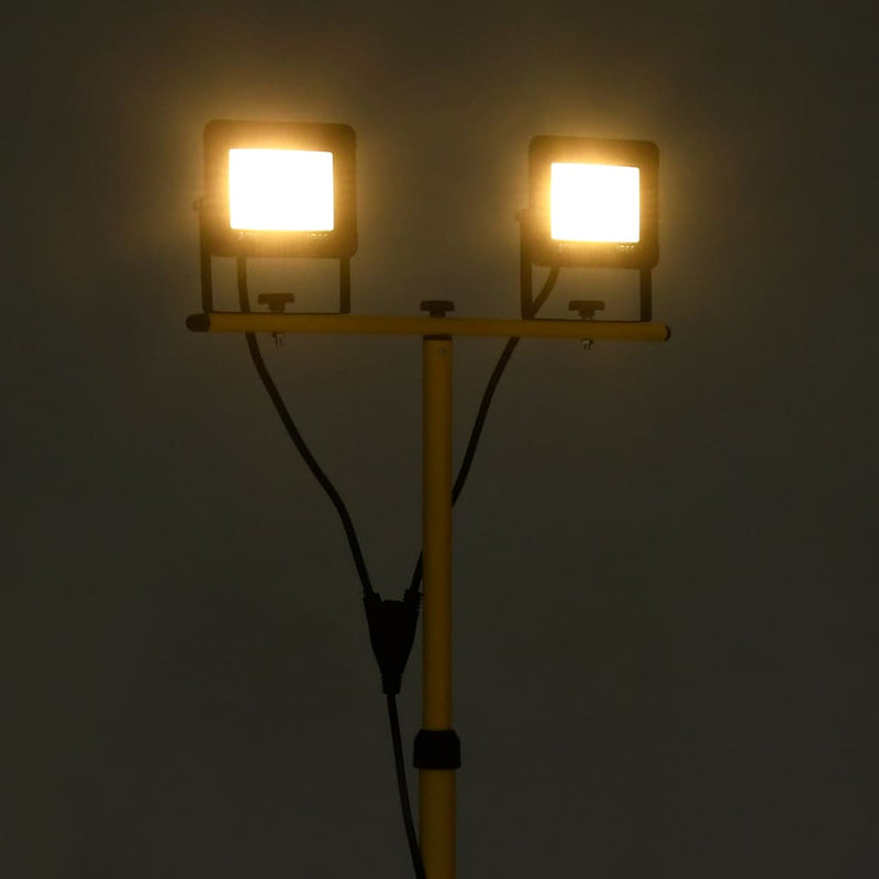 Afbeelding laden in galerijviewer, Vidaxl spotlight met statief led 2x20 w warmwit