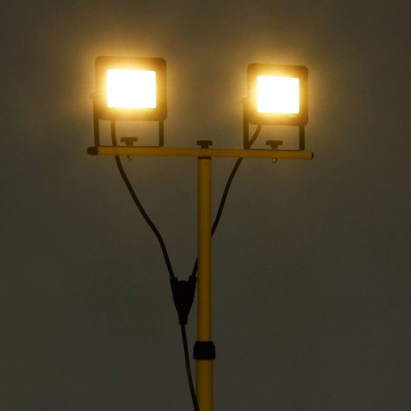 Afbeelding laden in galerijviewer, Vidaxl spotlight met statief led 2x50 w warmwit