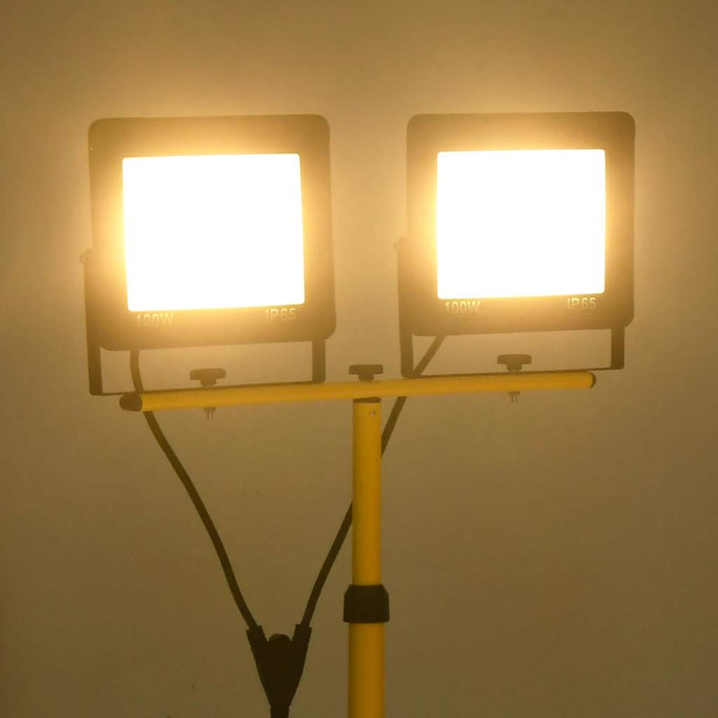 Afbeelding laden in galerijviewer, Vidaxl spotlight met statief led 2x100 w warmwit