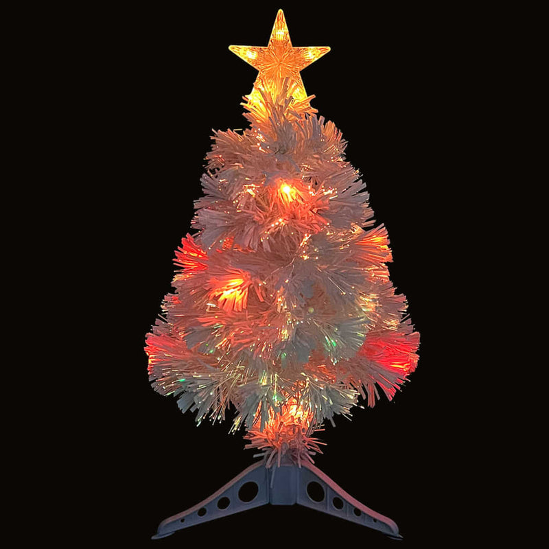 Afbeelding laden in galerijviewer, Vidaxl kunstkerstboom met verlichting 64 cm glasvezel wit