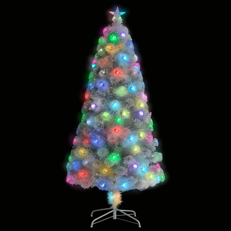 Afbeelding laden in galerijviewer, Vidaxl kunstkerstboom met verlichting 120 cm glasvezel wit