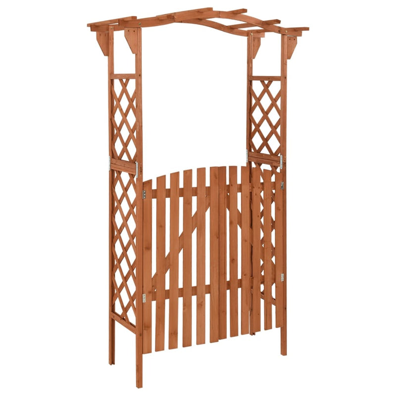 Afbeelding laden in galerijviewer, Vidaxl pergola met poort 116x40x204 cm massief vurenhout