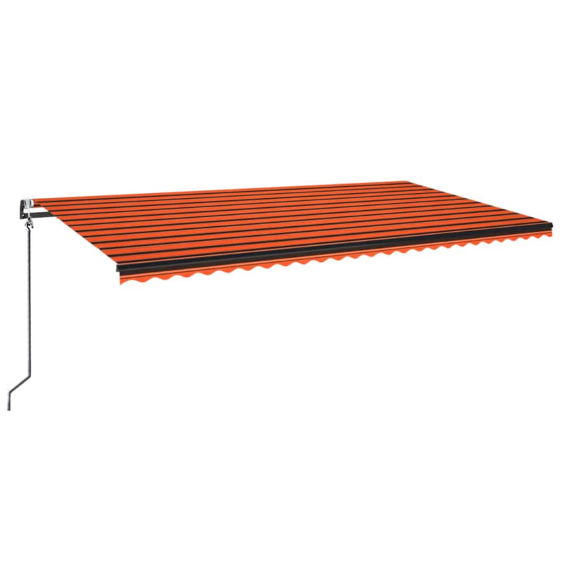 Afbeelding laden in galerijviewer, VidaXL Luifel automatisch met LED windsensor 600x350 cm oranje bruin
