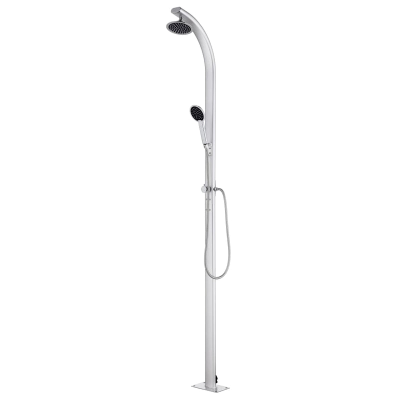 Afbeelding laden in galerijviewer, Vidaxl buitendouche met bruine basis 220 cm aluminium
