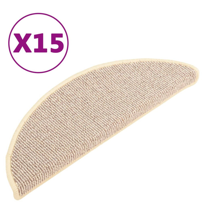Afbeelding laden in galerijviewer, Vidaxl trapmatten 15 st 65x21x4 cm wit en bruin halfrond groot