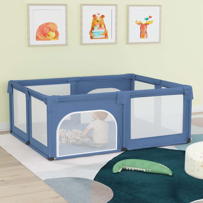 Afbeelding laden in galerijviewer, Vidaxl babybox met 2 deuren oxford stof lichtblauw
