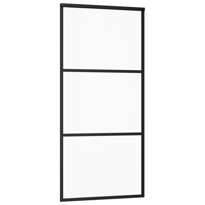 Afbeelding laden in galerijviewer, Vidaxl schuifdeur 90x205 cm esg-glas en aluminium zwart