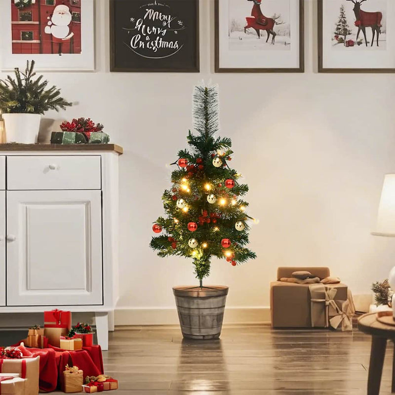 Afbeelding laden in galerijviewer, Vidaxl tuinkerstbomen 2 st met verlichting 76 cm pvc