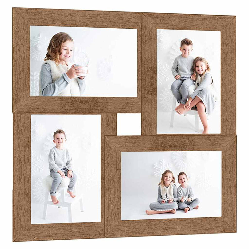 Afbeelding laden in galerijviewer, Vidaxl fotolijst voor 4x(13x18 cm) foto mdf lichtbruin