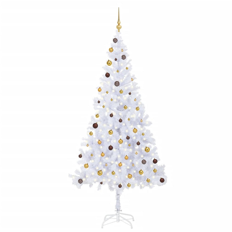 Afbeelding laden in galerijviewer, Vidaxl kunstkerstboom met verlichting en kerstballen 910 takken 210 cm