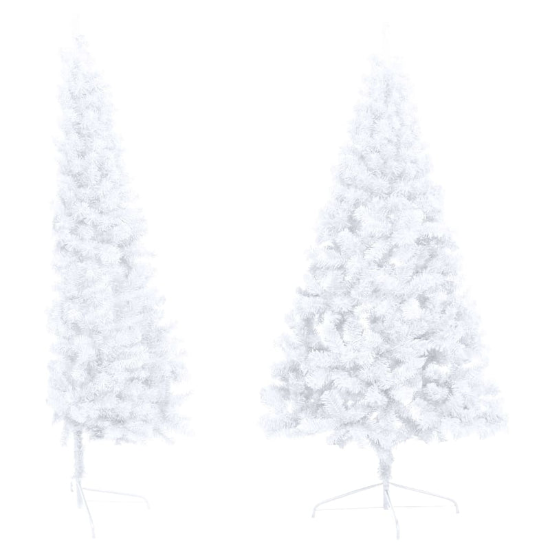 Afbeelding laden in galerijviewer, VidaXL Kunstkerstboom met verlichting en kerstballen half 210 cm wit