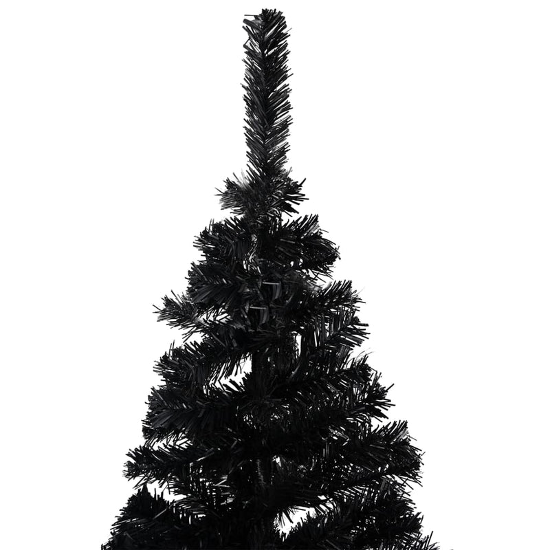 Afbeelding laden in galerijviewer, VidaXL Kunstkerstboom met verlichting en kerstballen 210 cm PVC zwart