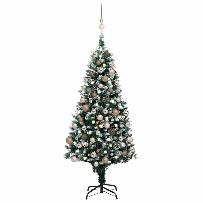 Afbeelding laden in galerijviewer, Vidaxl kunstkerstboom met led en kerstballen en dennenappels 180 cm