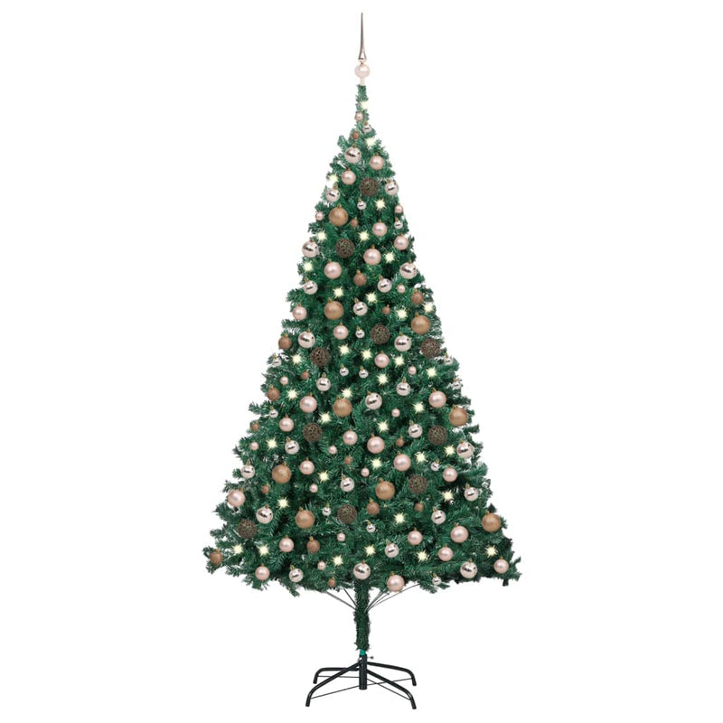 Afbeelding laden in galerijviewer, VidaXL Kunstkerstboom met verlichting en kerstballen 240 cm groen