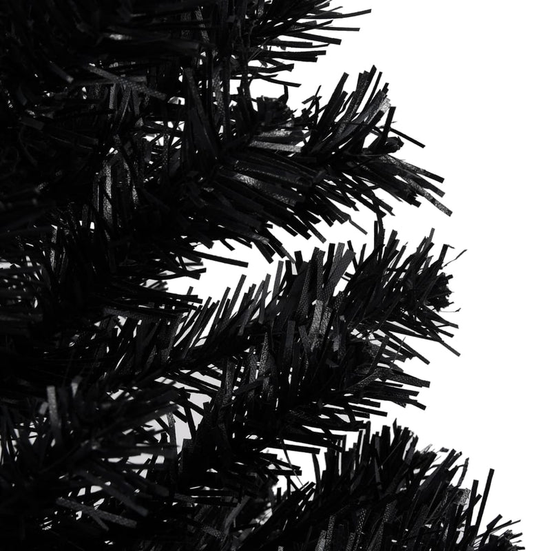 Afbeelding laden in galerijviewer, Vidaxl kunstkerstboom met verlichting en kerstballen 240 cm pvc zwart