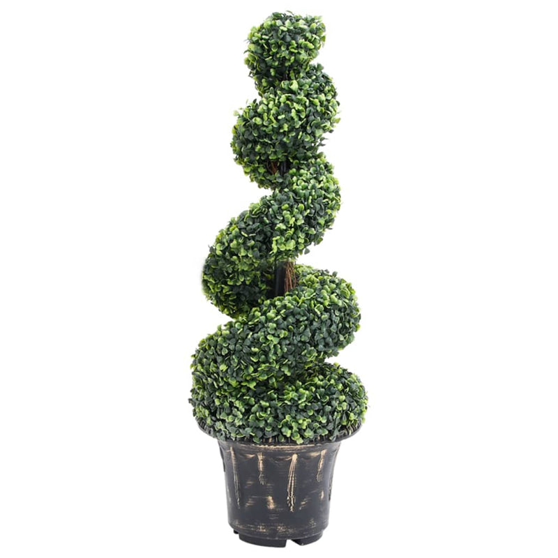 Afbeelding laden in galerijviewer, Vidaxl kunstplant met pot buxus spiraal 100 cm groen