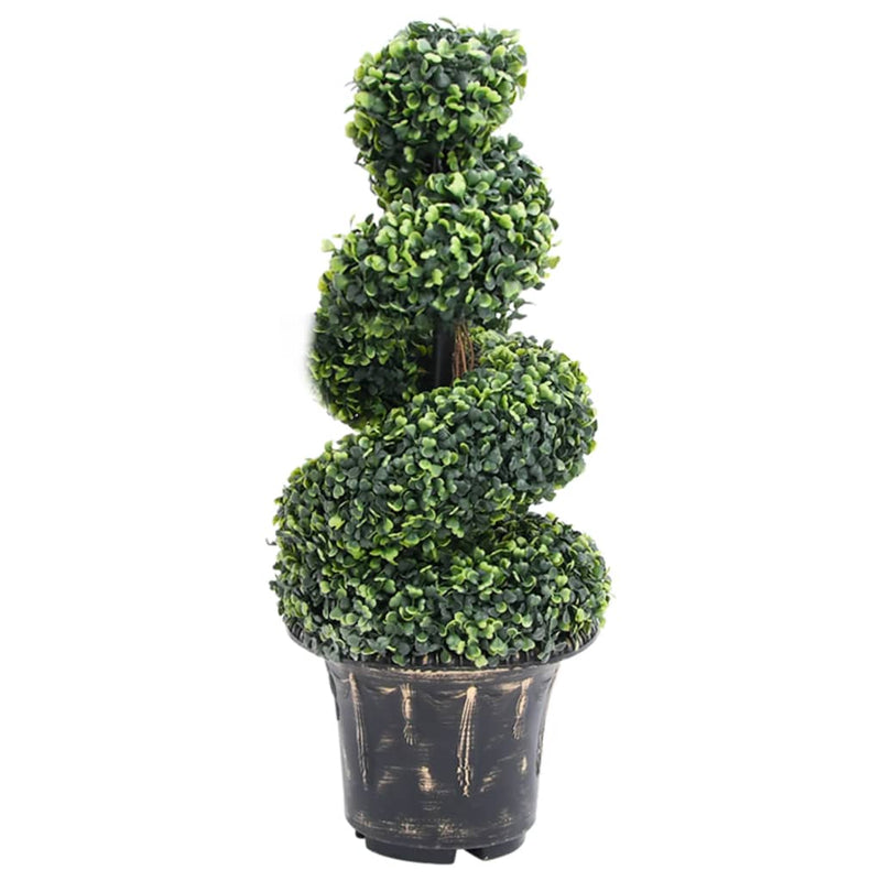 Afbeelding laden in galerijviewer, Vidaxl kunstplant met pot buxus spiraal 89 cm groen
