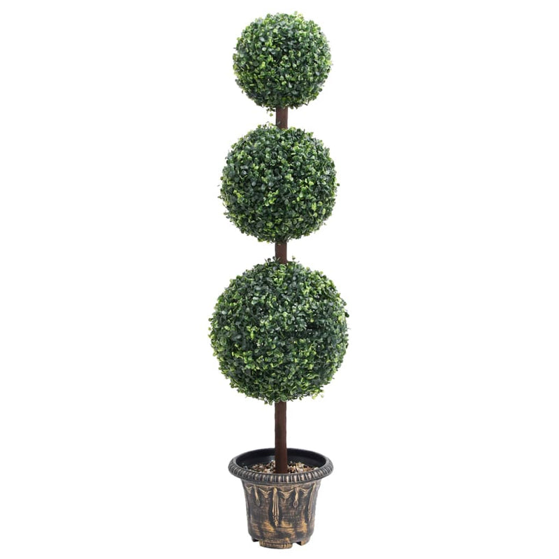 Afbeelding laden in galerijviewer, Vidaxl kunstplant met pot buxus bolvorming 118 cm groen