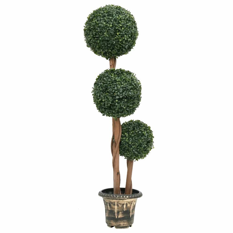Afbeelding laden in galerijviewer, Vidaxl kunstplant met pot buxus bolvorming 119 cm groen