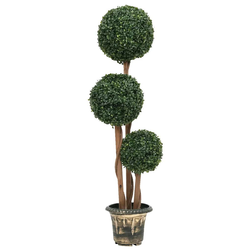 Afbeelding laden in galerijviewer, Vidaxl kunstplant met pot buxus bolvorming 119 cm groen