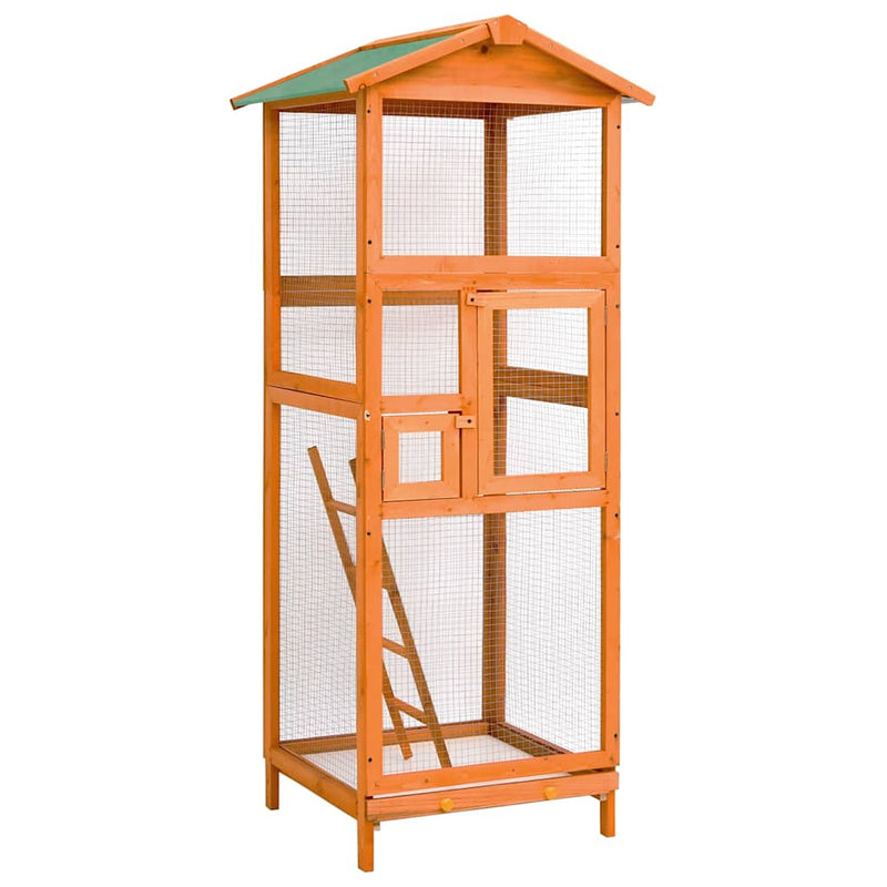 Afbeelding laden in galerijviewer, Vidaxl vogelkooi 68x62x166 cm massief vurenhout