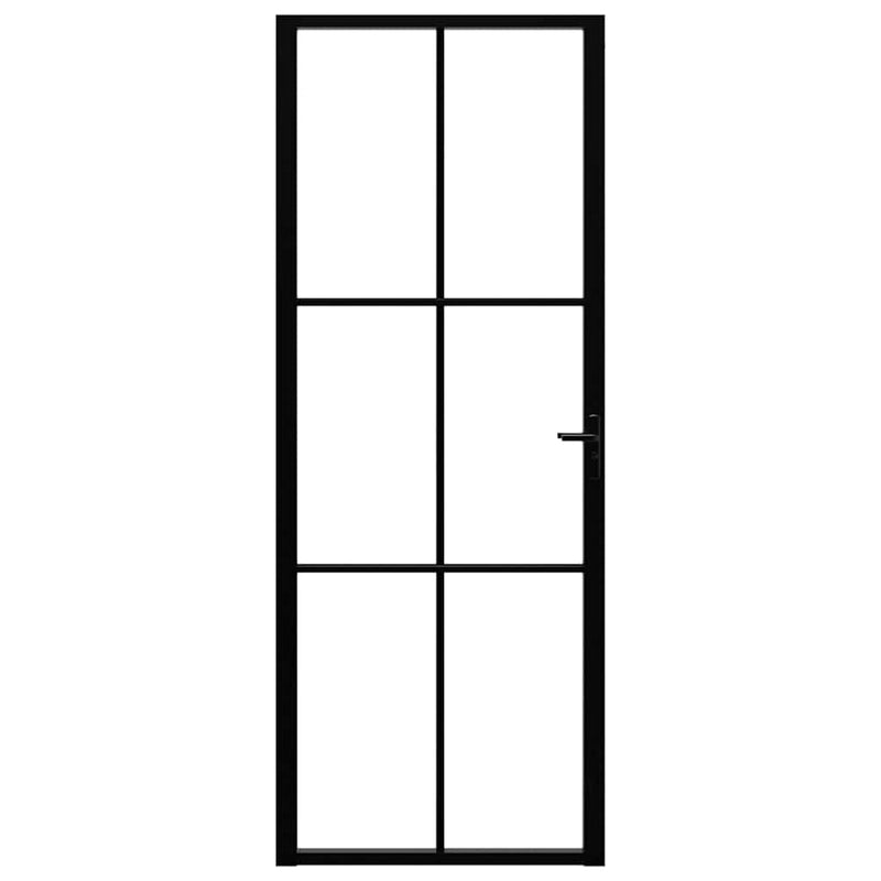 Afbeelding laden in galerijviewer, Vidaxl binnendeur 76x201,5 cm esg-glas en aluminium zwart