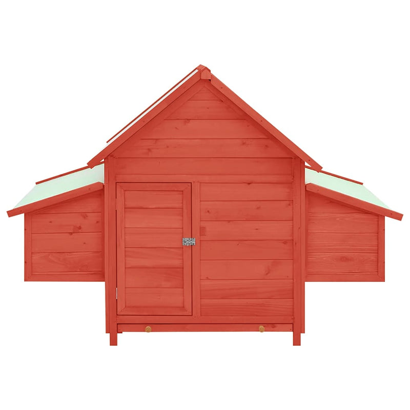 Afbeelding laden in galerijviewer, Vidaxl kippenhok 150x96x110 cm massief vurenhout rood en wit