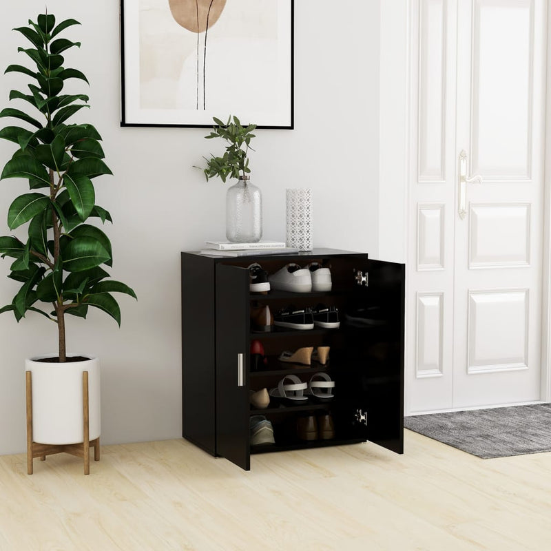Afbeelding laden in galerijviewer, Vidaxl schoenenkast 60x35x70 cm bewerkt hout zwart