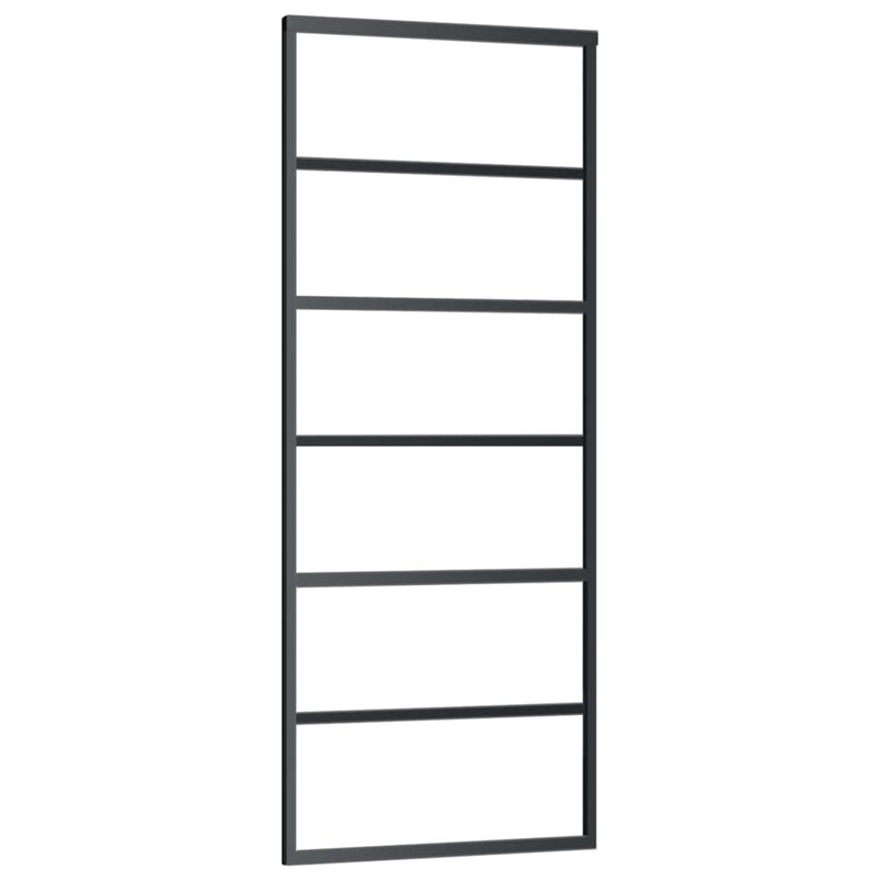 Afbeelding laden in galerijviewer, Vidaxl schuifdeur met beslag 76x205 cm aluminium en esg-glas