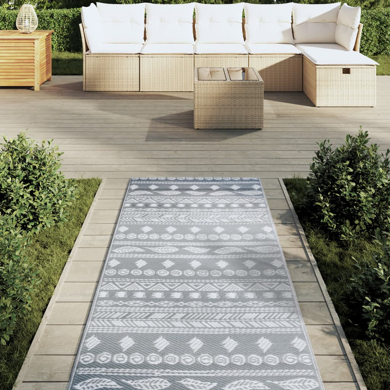 Afbeelding laden in galerijviewer, Vidaxl buitenkleed arakil 80x250 cm pp grijs