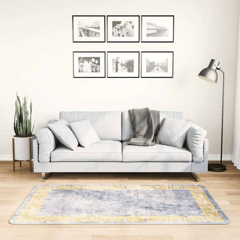 Afbeelding laden in galerijviewer, Vidaxl vloerkleed wasbaar anti-slip 80x150 cm grijs