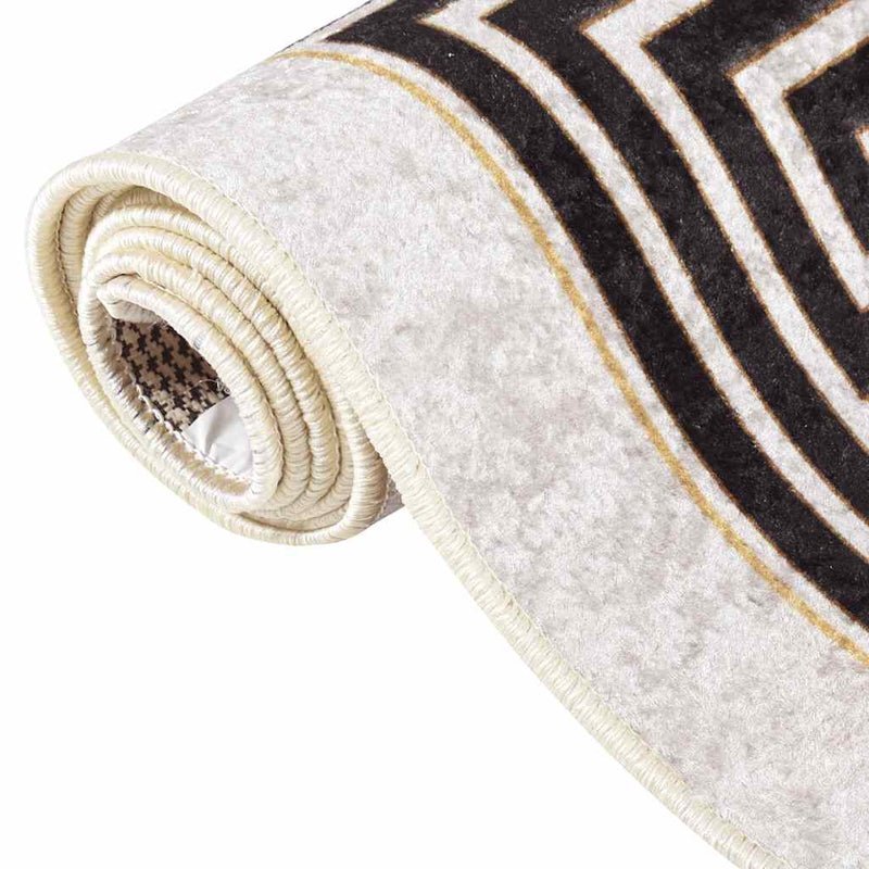 Afbeelding laden in galerijviewer, Vidaxl vloerkleed wasbaar anti-slip 80x150 cm lichtbeige