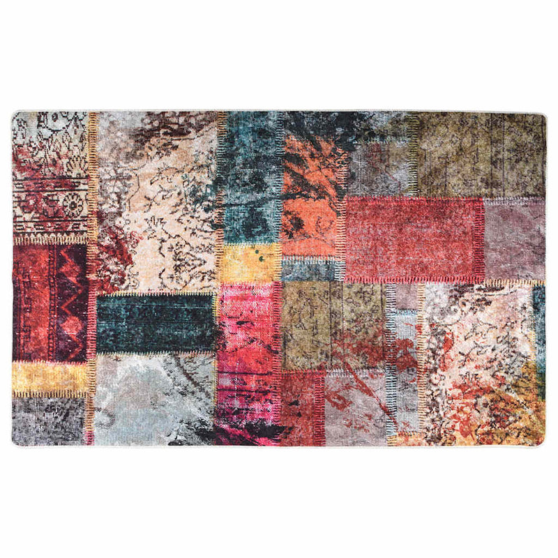 Afbeelding laden in galerijviewer, Vidaxl vloerkleed wasbaar anti-slip patchwork 160x230 cm meerkleurig