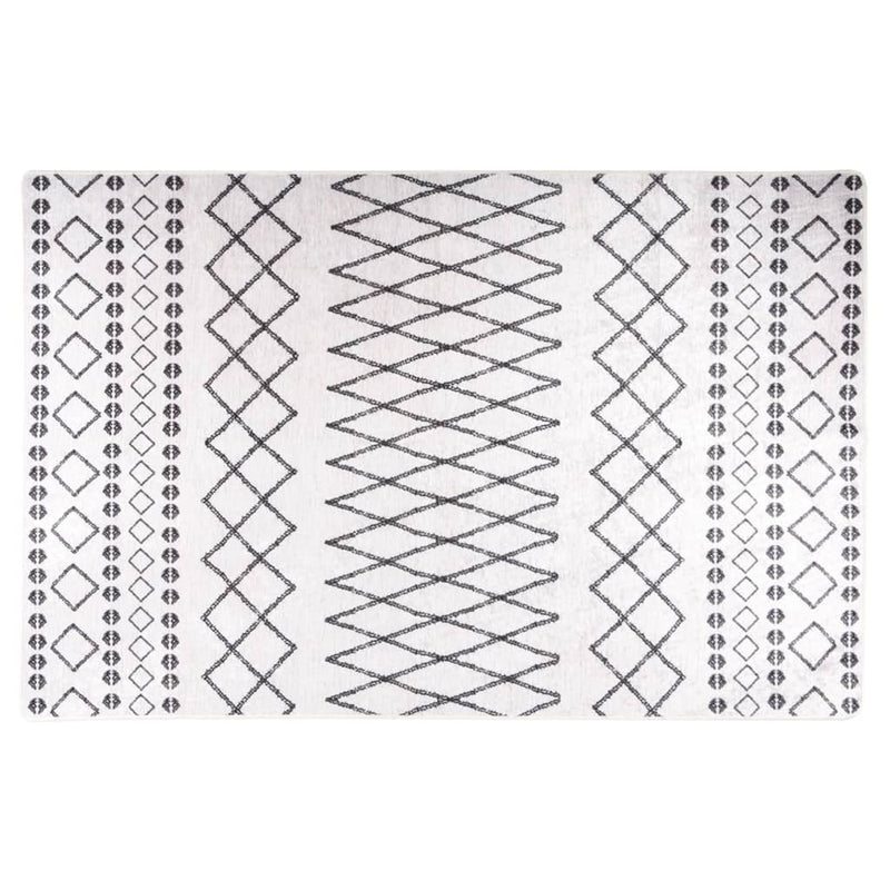 Afbeelding laden in galerijviewer, Vidaxl vloerkleed wasbaar anti-slip 160x230 cm zwart en wit