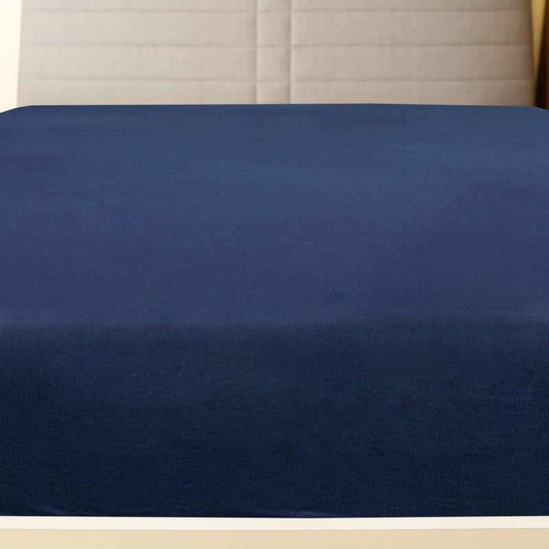 Afbeelding laden in galerijviewer, Vidaxl hoeslaken jersey 140x200 cm katoen marineblauw