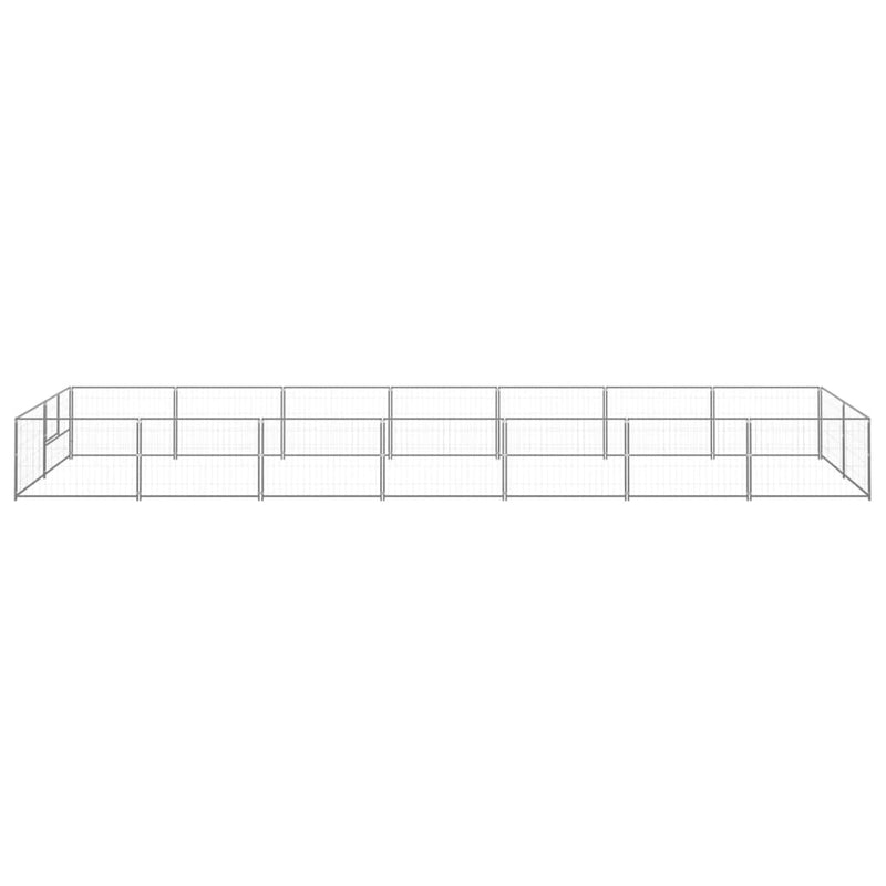 Afbeelding laden in galerijviewer, VidaXL Hondenkennel 14 m² staal zilverkleurig